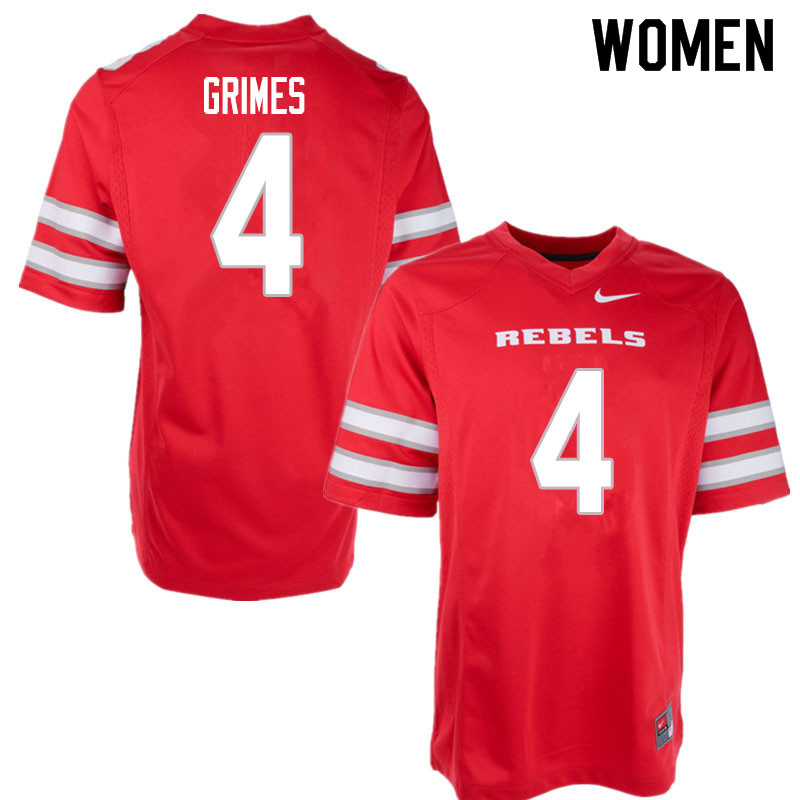 Women #4 Randal Grimes UNLV Rebels College Football Jerseys Sale-Red - Click Image to Close